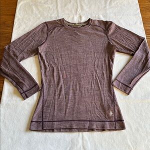 Smartwool Women's Merino 250 Base Layer Pattern Crew M Purple Bordeaux
